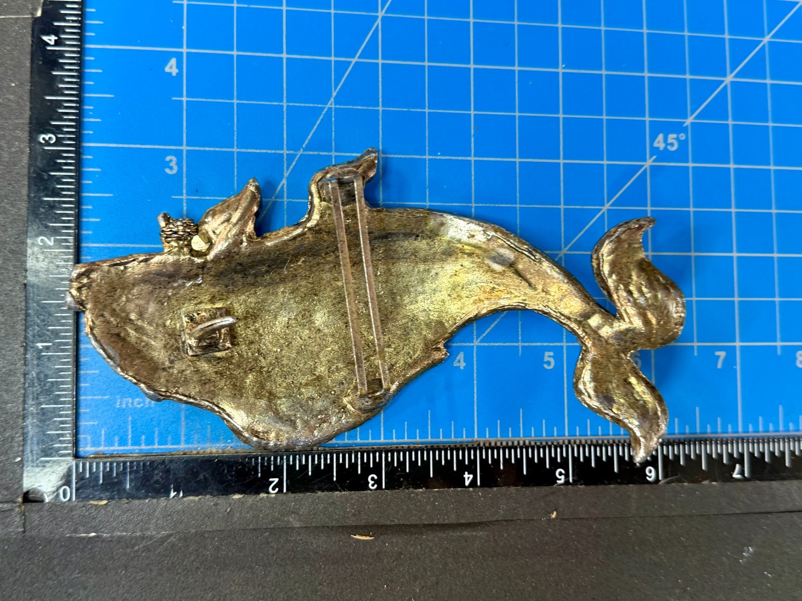 Japanese Koi Fish Symbol Luck Prosperity Good Fortune Huge Figural Belt Buckle