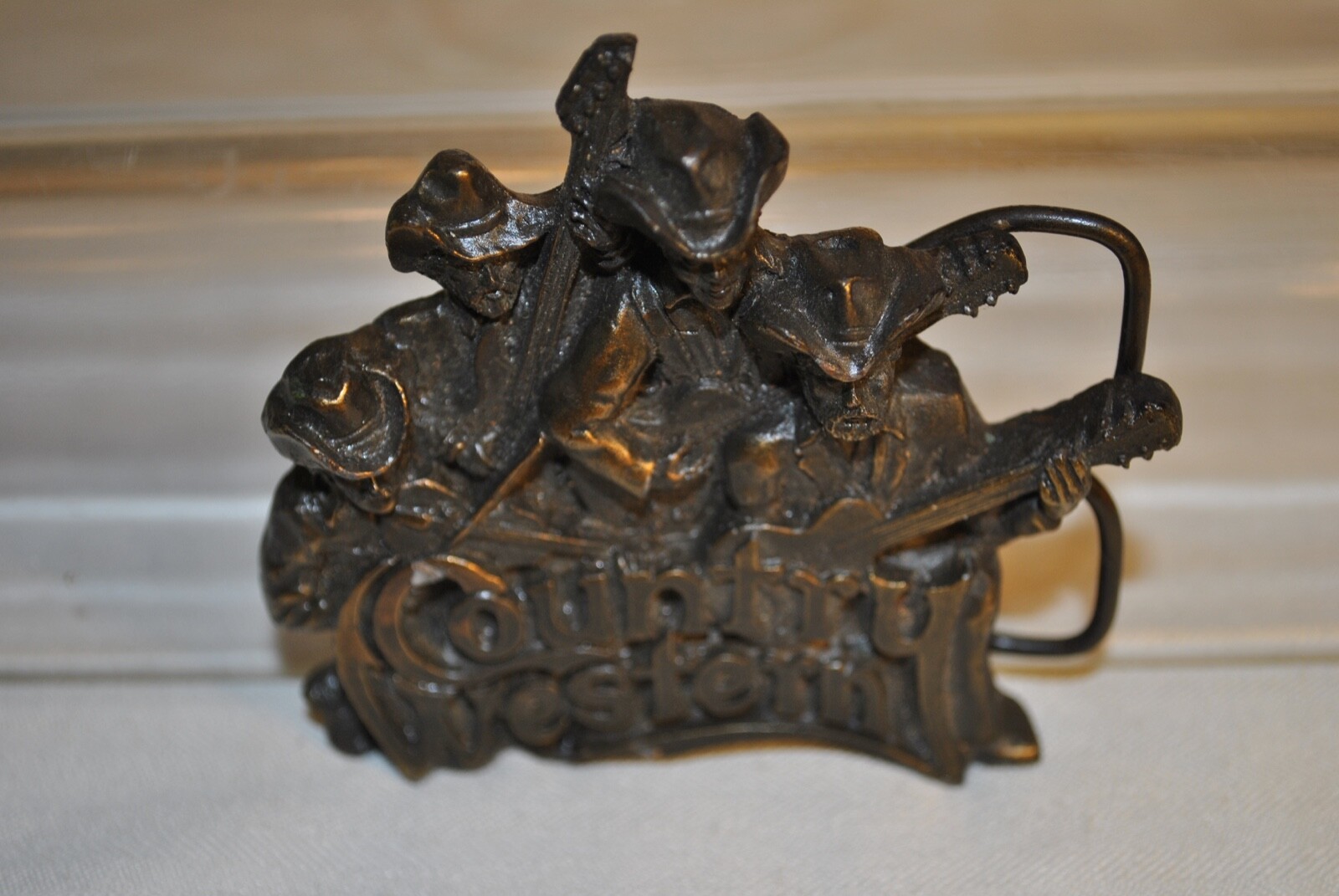 Country Western Band Belt Buckle Bergamot Brass Works 1981 Musicians Honky Tonk