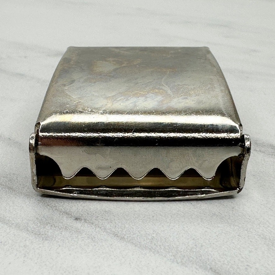 Silver Tone Web Clamp Military Style Slide Belt Buckle Simple Basic Unisex