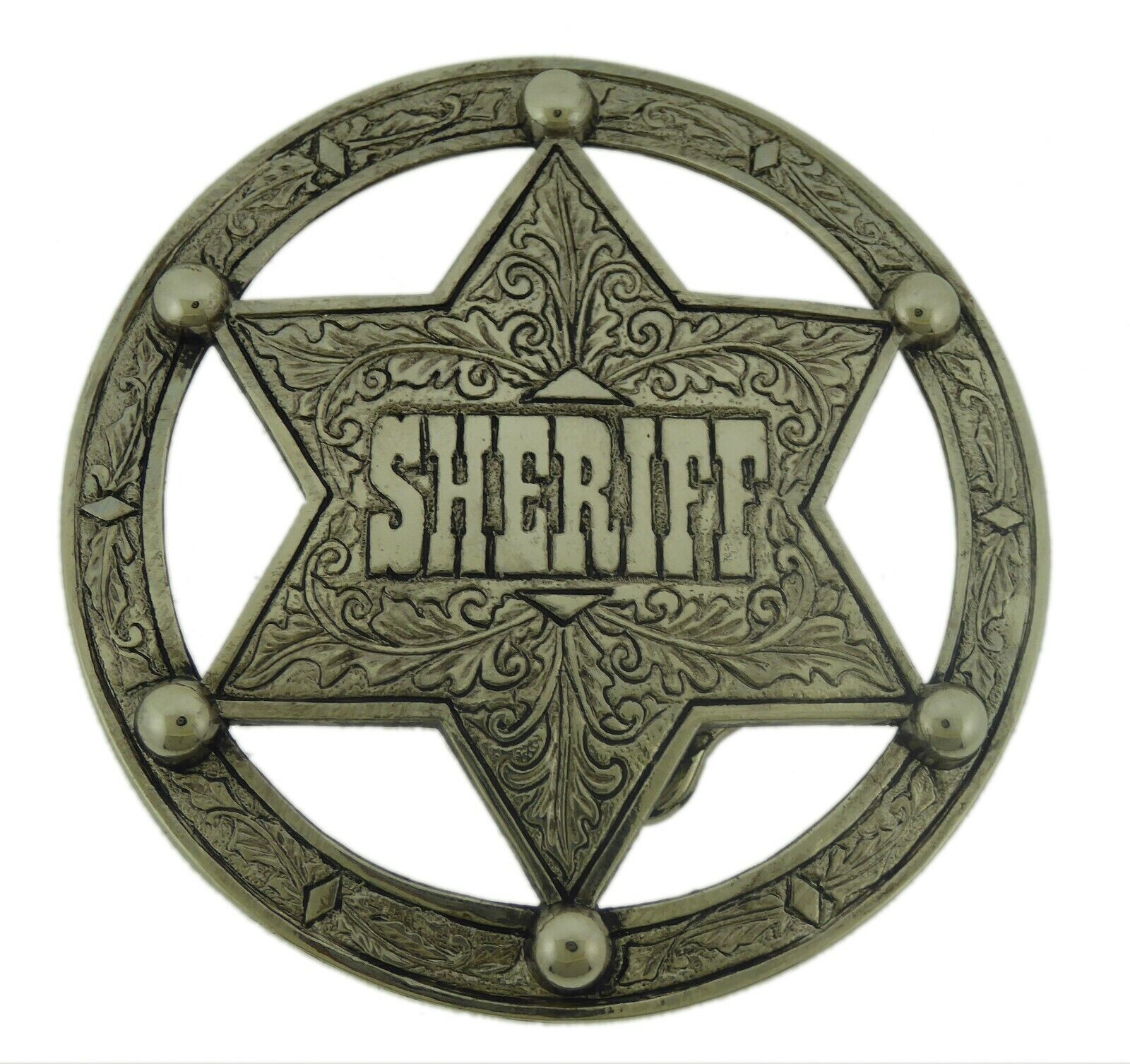 New Star Belt Buckle Texas Usa Sheriff Western Rodeo Cowboy Silver Metal Aztec