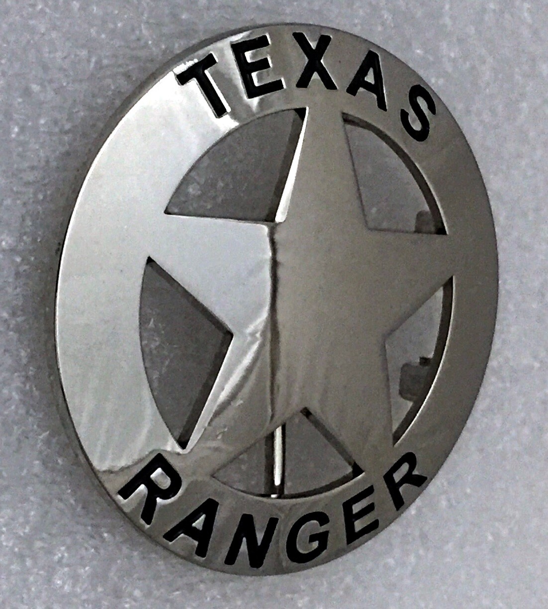 Texas Ranger Badge Belt Buckle (Silver) Slightly Scratched