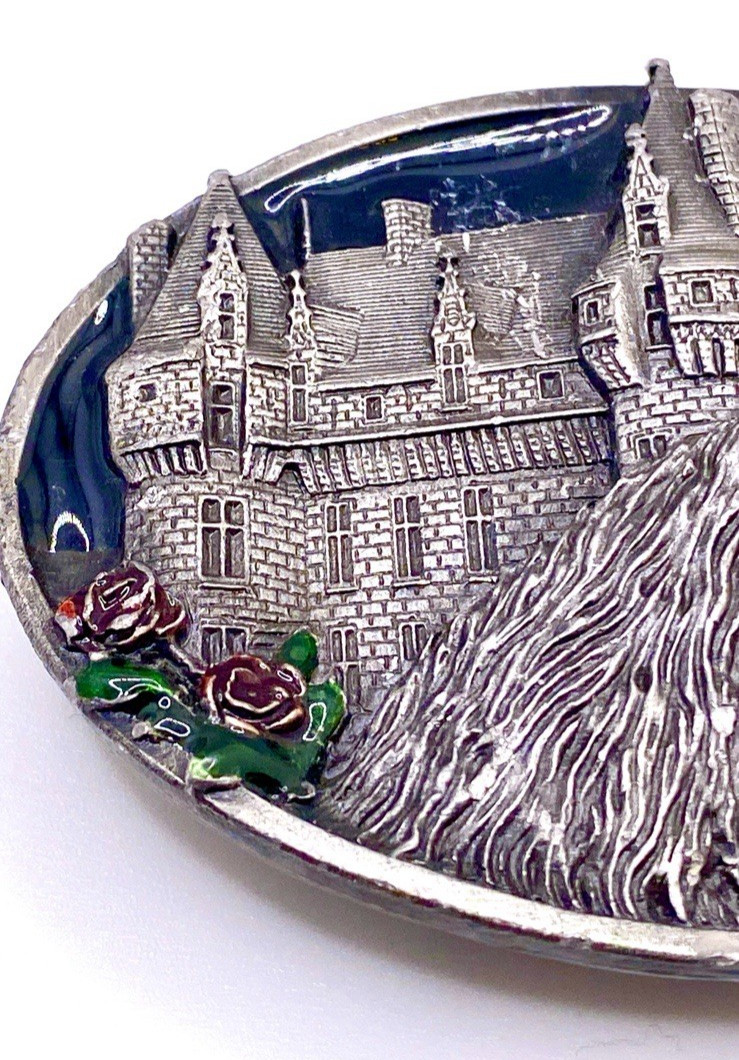 1983 Bergamot Brass Works Unicorn Castle Belt Buckle V-482 Made USA