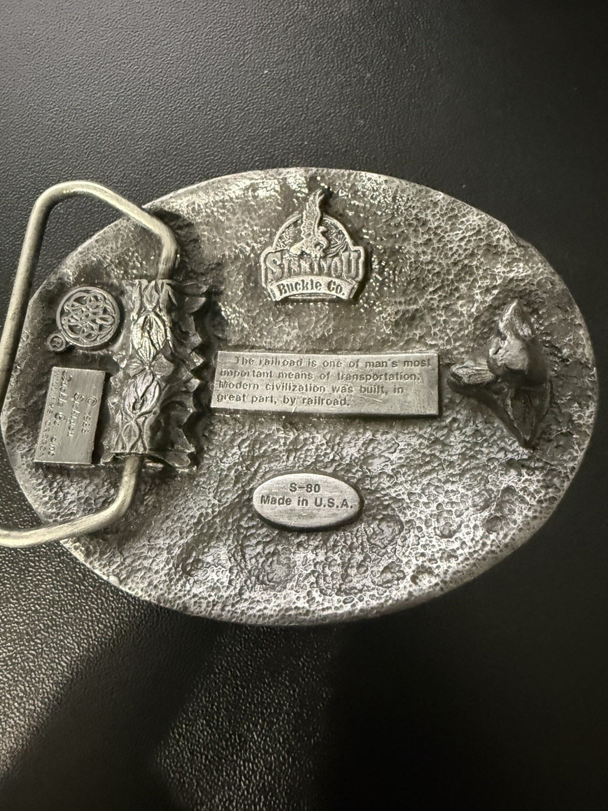 Vintage Siskiyou 1988 Steam Engine Train Belt Buckle Railroad Locomotive USA