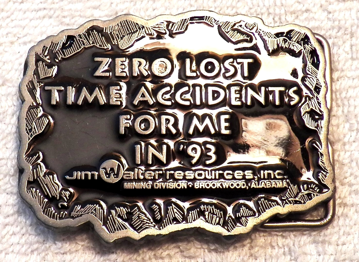 CLASSIC BELT BUCKLE JIM WALTER RESOURCES ZERO LOST TIME FOR ME IN 93 SAFETY BB14
