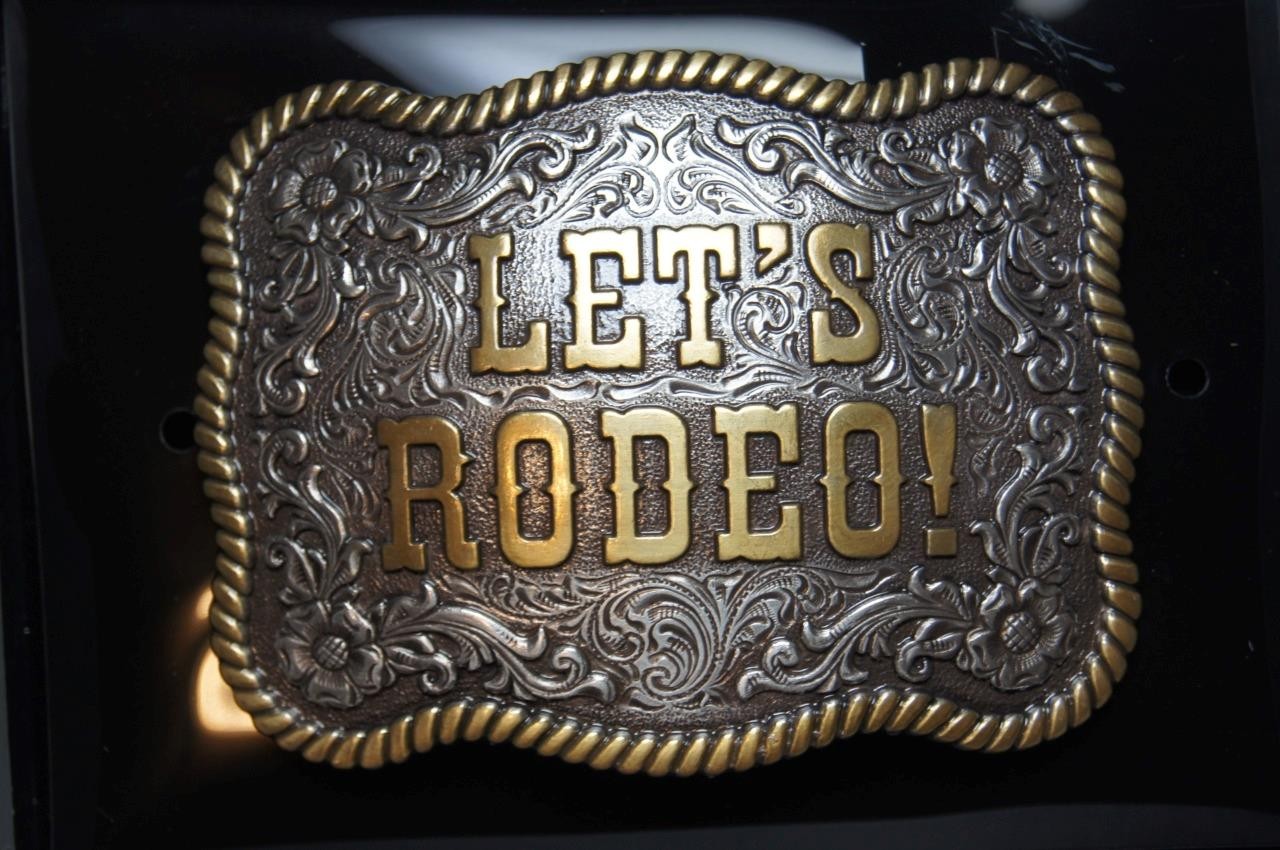 M&F WESTERN Nocona Western Let&rsquo;s Rodeo Rectangle Belt Buckle 37956