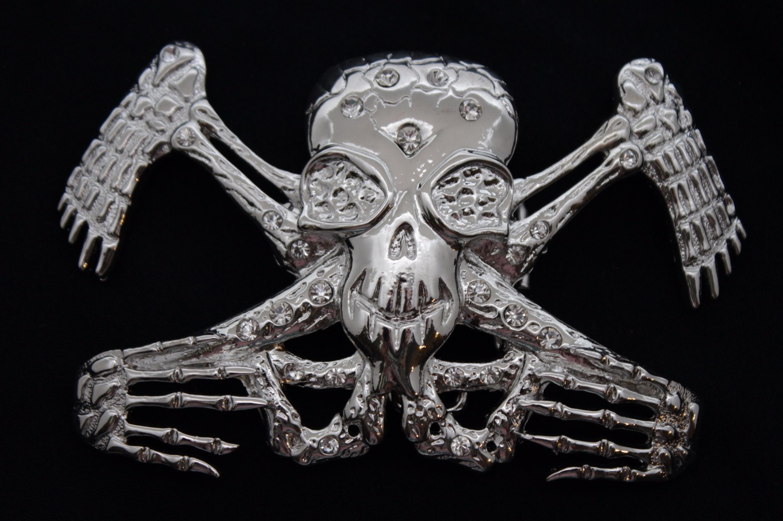 NEW Men Women Silver Metal Belt Buckle Skull Skeleton Large Size Trucker Biker