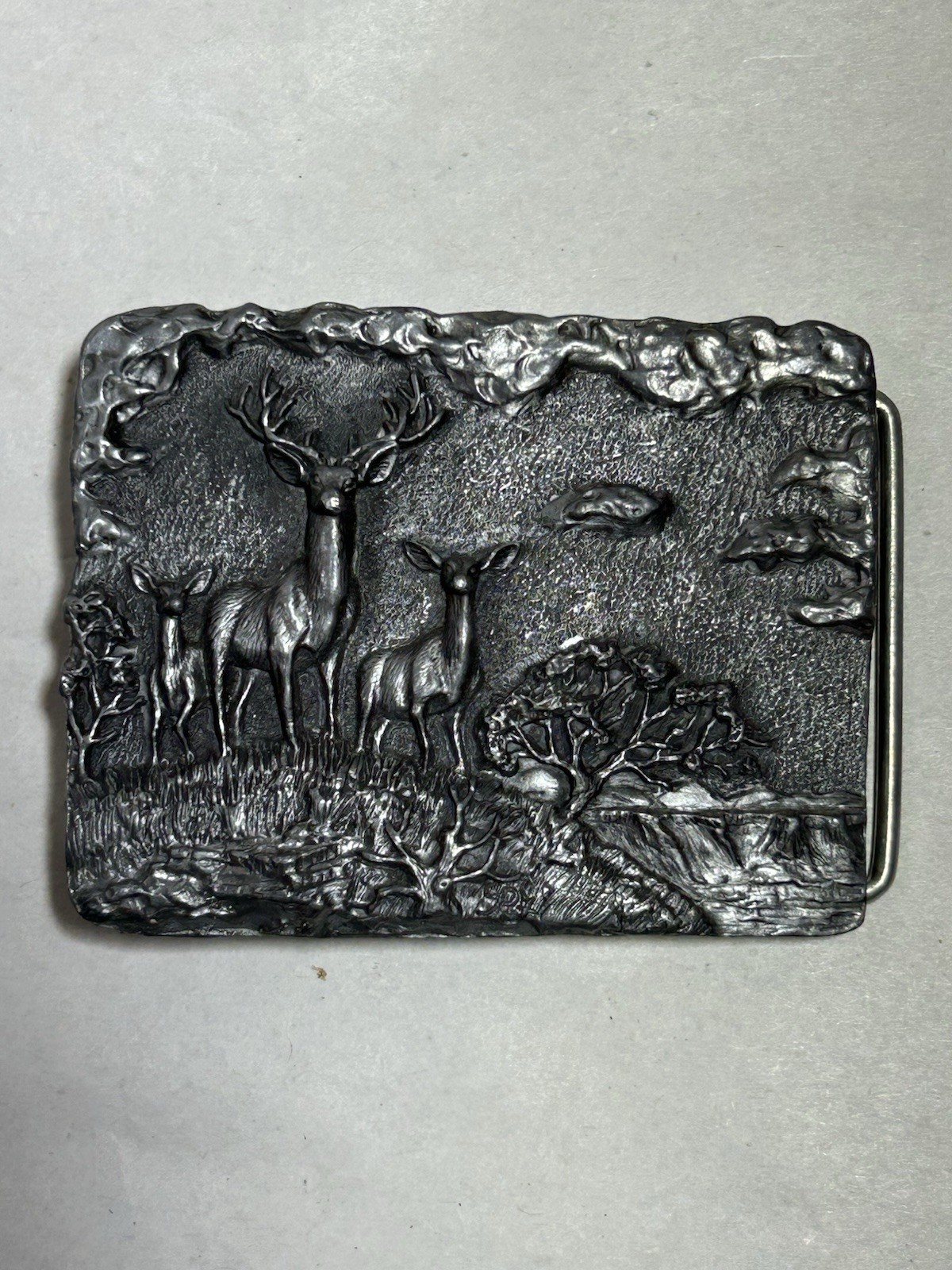 Vintage Ultra Ent Deer Buck Outdoor 1986 Belt Buckle Artist Paula Freed Collect