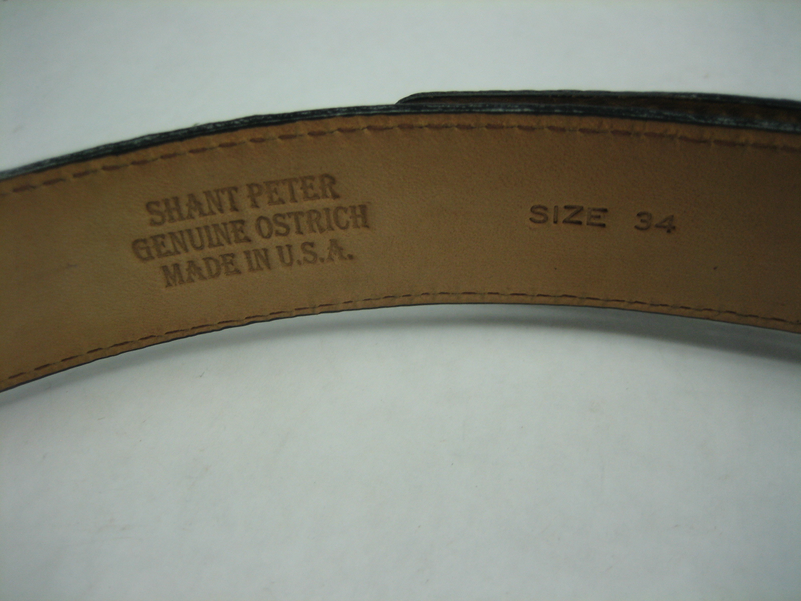 Sterling silver 925 buckle 2 loops w/Genuine Ostrich 30 mm belt shantpeter U.S.A