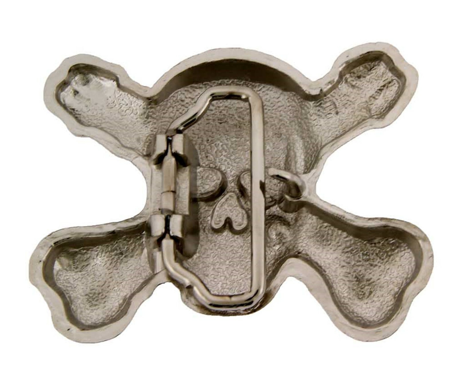 Skull Crossbones Belt Buckle Silver Metal Gothic Tattoo Halloween Costume Tribal