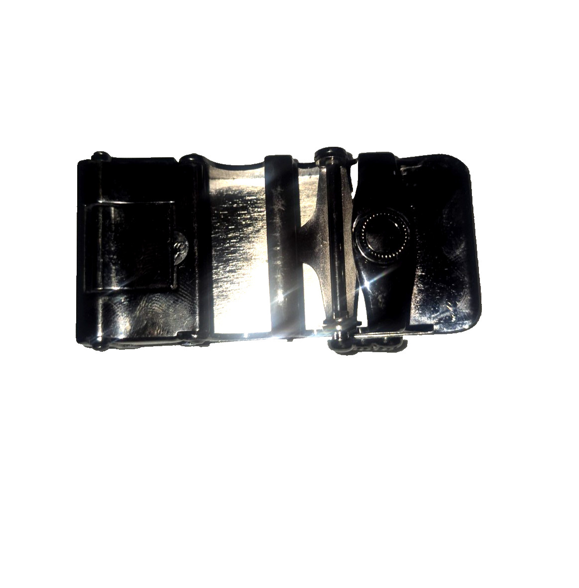 Men’s belt Buckle. Automatic sliding buckle Black and Silver Belt buckle only #7