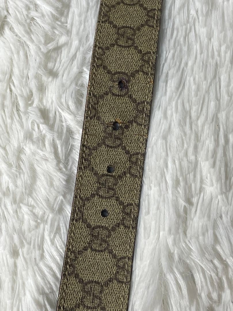 GUCCI Pre-Owned Gg Pattern Leather Belt Striped All Over Men&rsquo;S