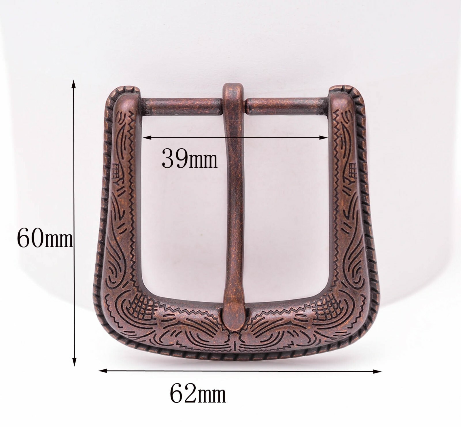 Texas Flower Carved Antique Copper Western Cowboy Buckle fit Leather Belt 1-1/2&Prime;