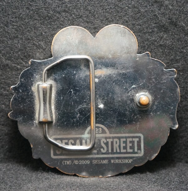 WH11133 VINTAGE 2009 *COOKIE MOSTER* SESAME STREET CARTOON CHARACTER BELT BUCKLE