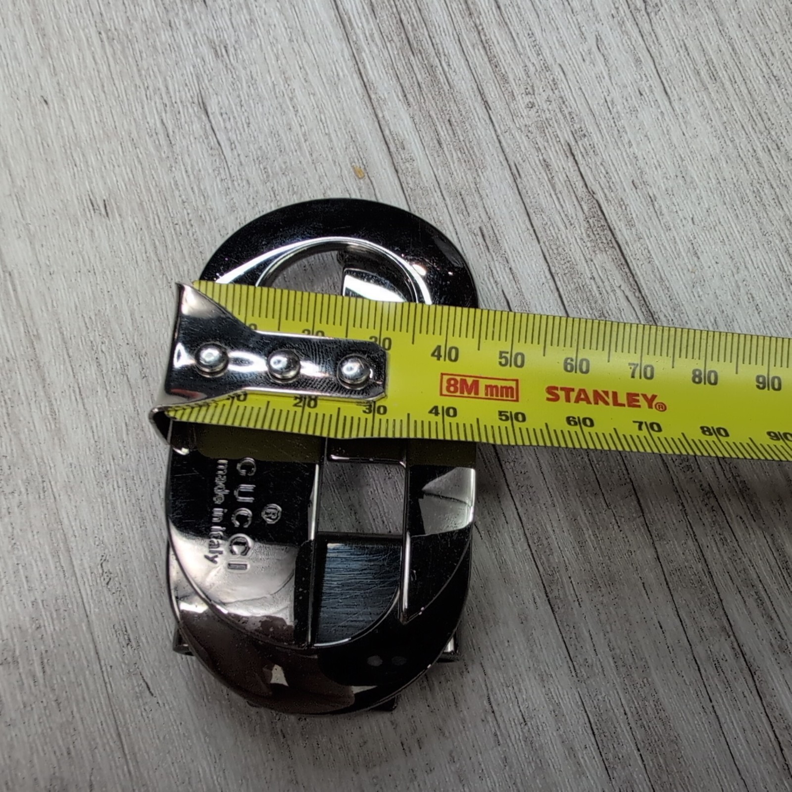 Authentic GUCCI Silver Tone Interlocking G Belt Buckle Made in Italy Designer