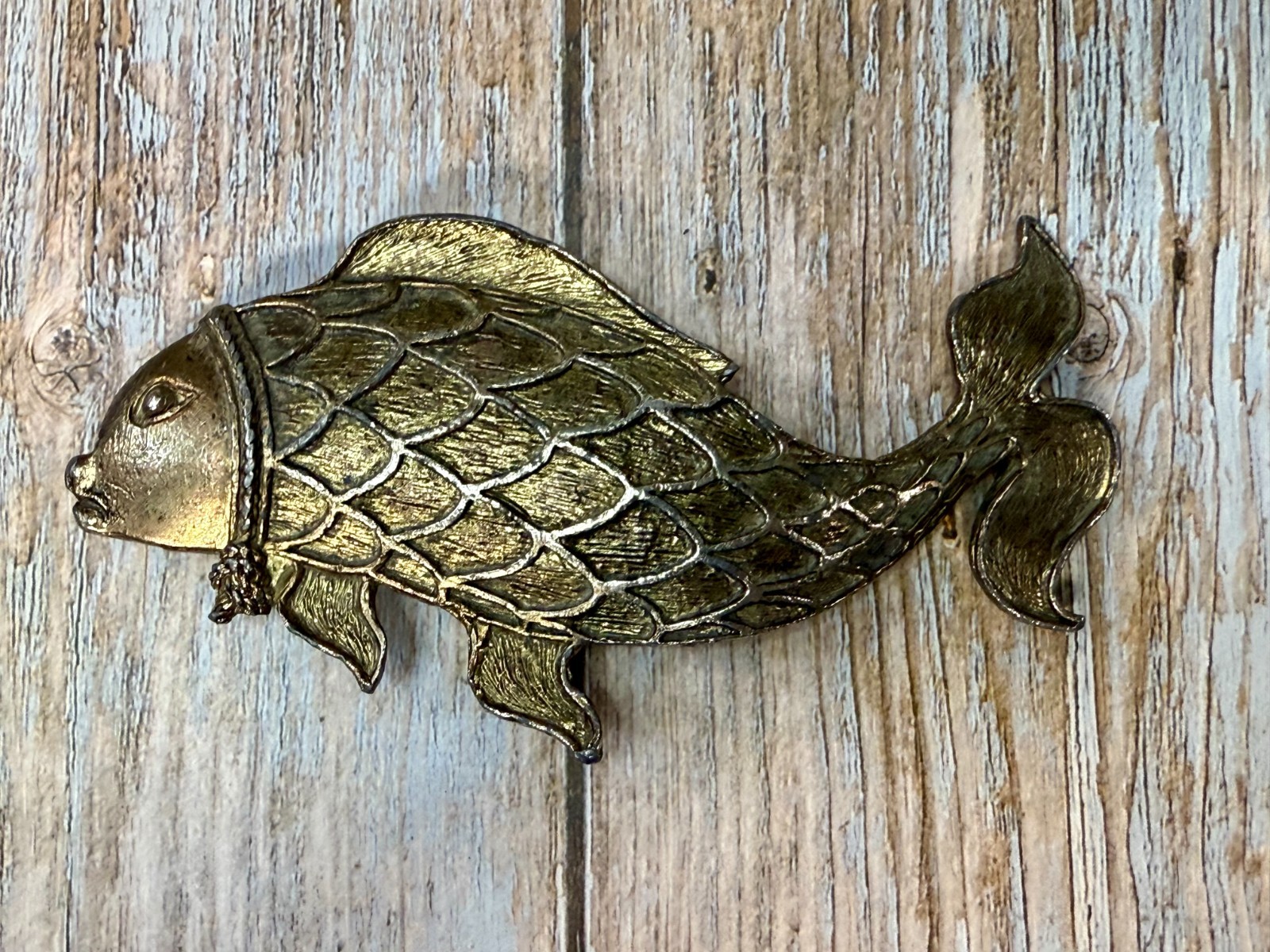 Japanese Koi Fish Symbol Luck Prosperity Good Fortune Huge Figural Belt Buckle