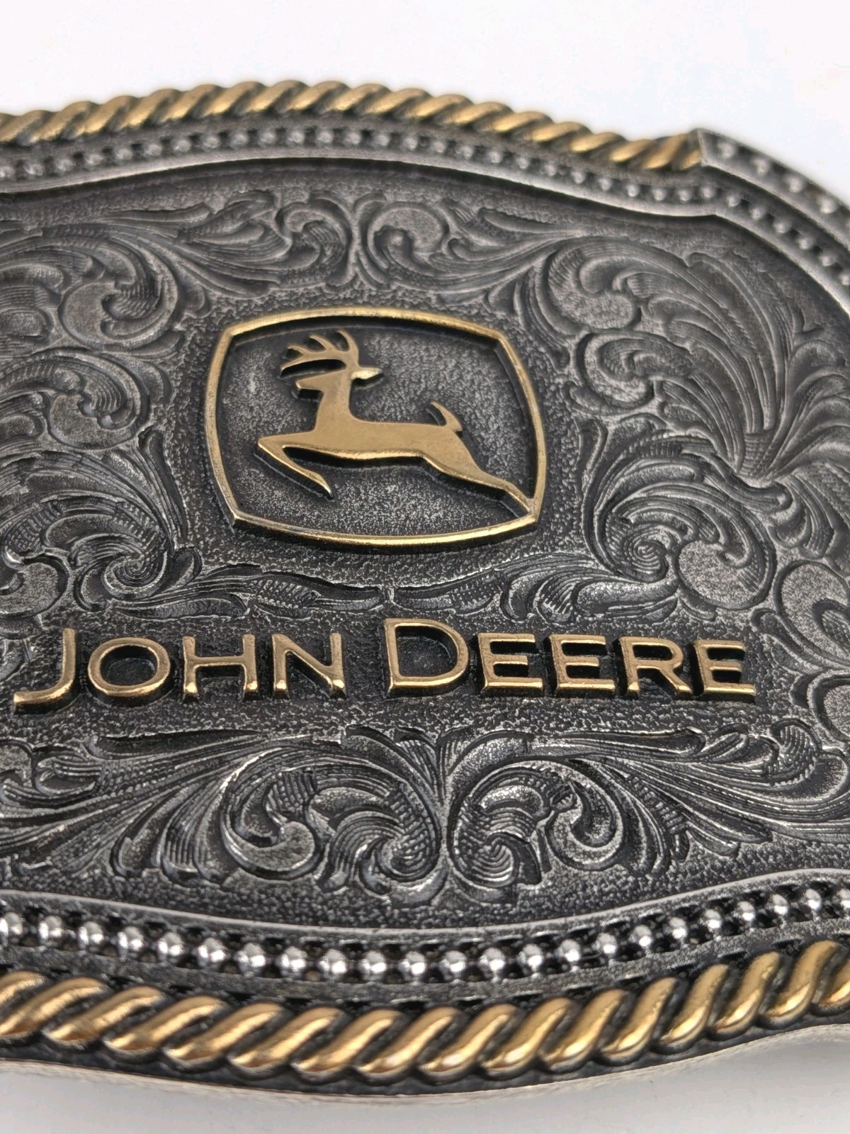 John Deere Montana Silversmiths Scalloped Duo Attitude Buckle