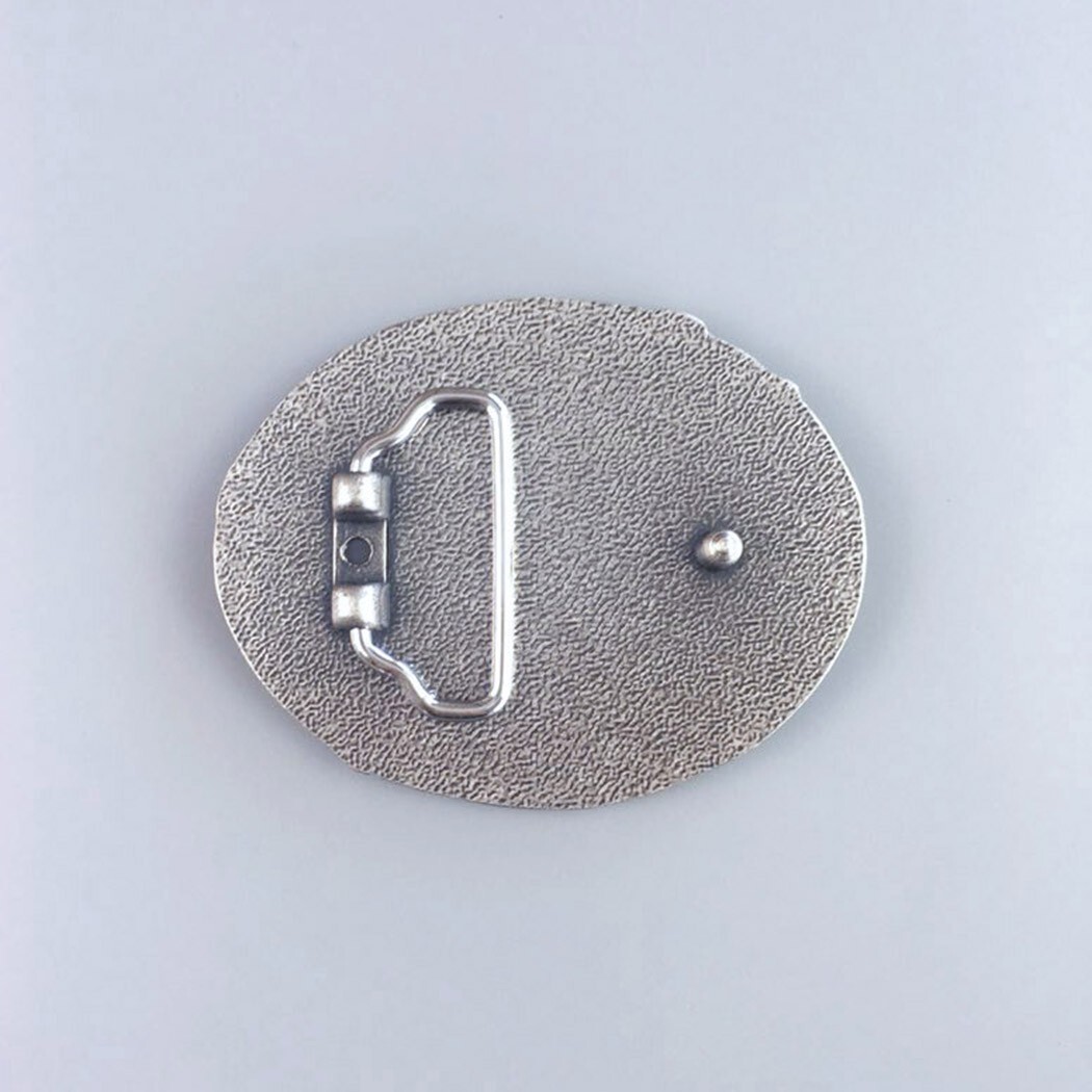 Vintage Silver Plated Rodeo Cowboy Man Western Belt Buckle Boucle de ceinture