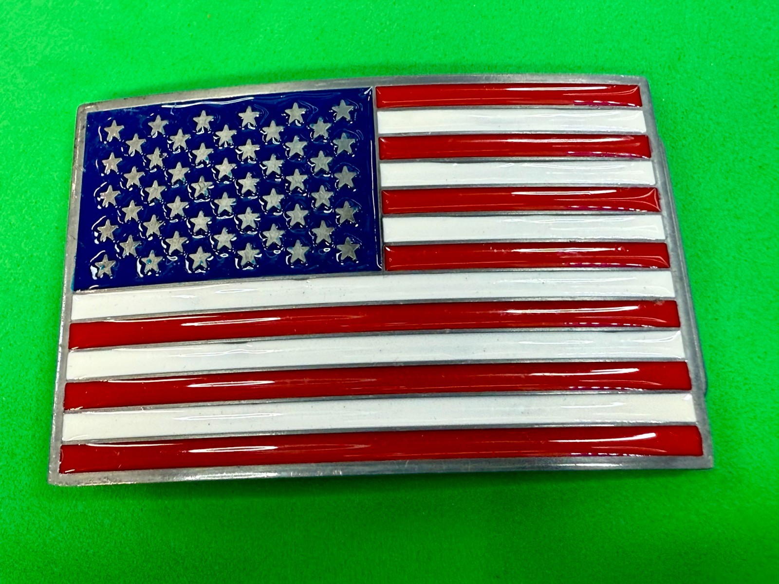 Patriots United States American Flag Star Strips Enameled Patriotic Belt Buckle