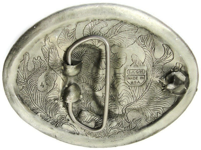 Western Cowboy Boots Belt Buckle EJC Nice Design 1995 Made in USA