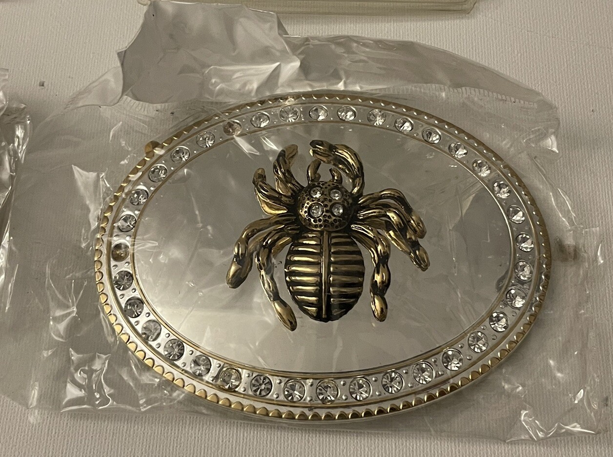 BRAND NEW 12 Belt Buckles (7 Letters, 2 Italy, 2 $ Knife Buckle, 1 Spider)
