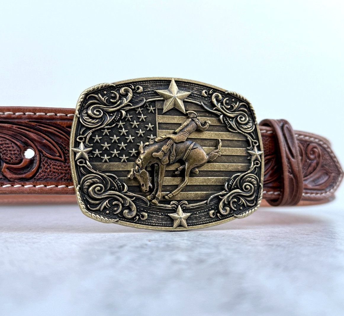 Metal Fashion Western Belt Buckle For Belt Strap 1-1/2&Prime; Cowboy Buckle