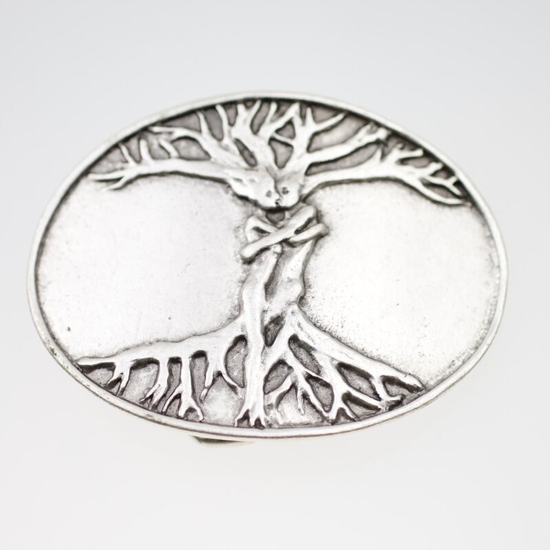 Oval Tree of Life Belt Buckle – Two Lovers as Tree of Love