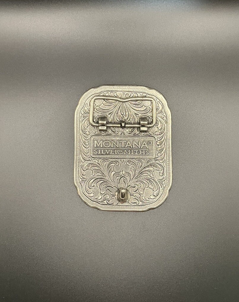 Montana Silversmiths Southwestern Flair Buffalo Skull Attitude Buckle Silver