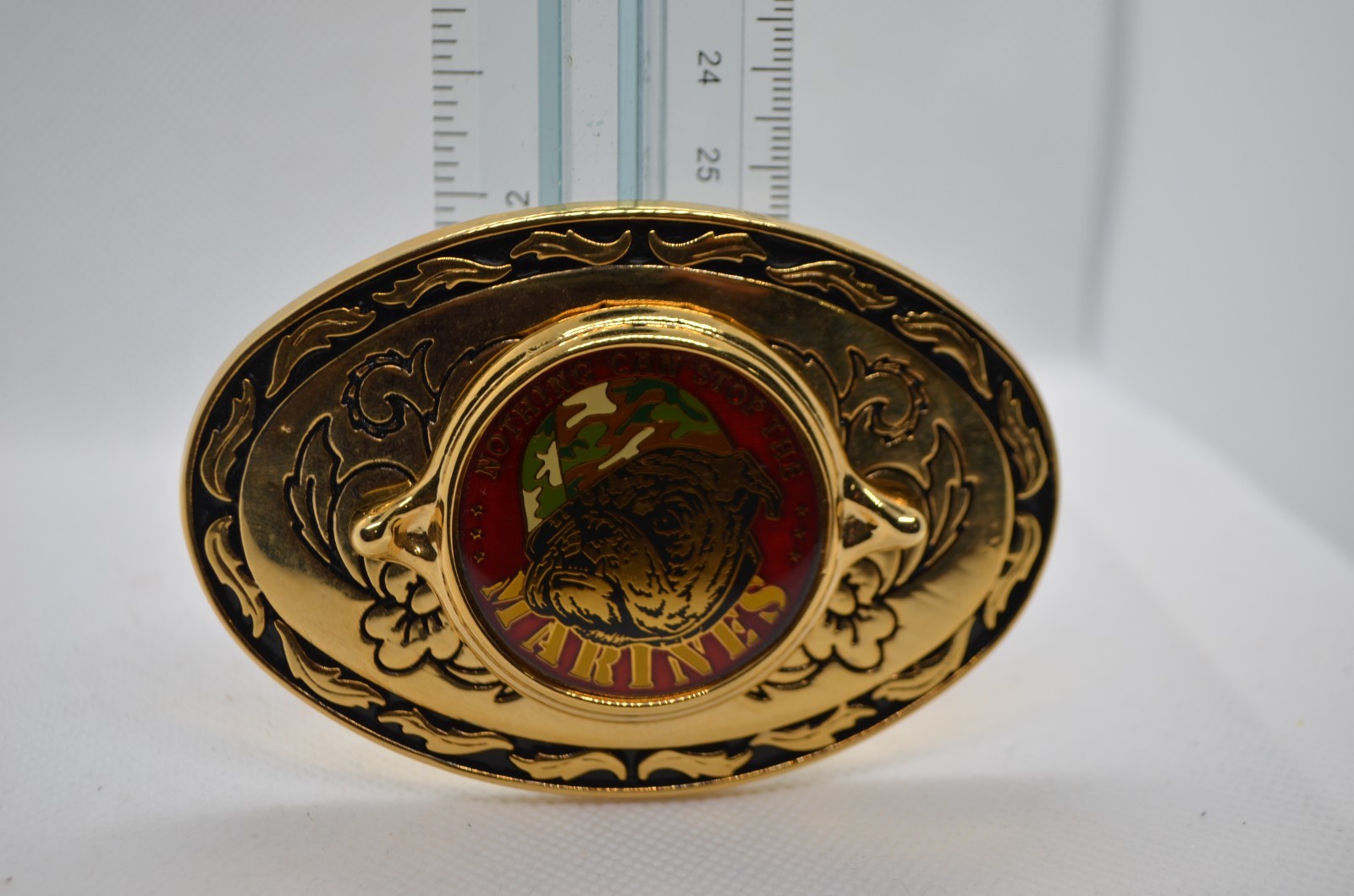 “Nothing Can Stop The Marines” Belt Buckle Made in USA Vintage