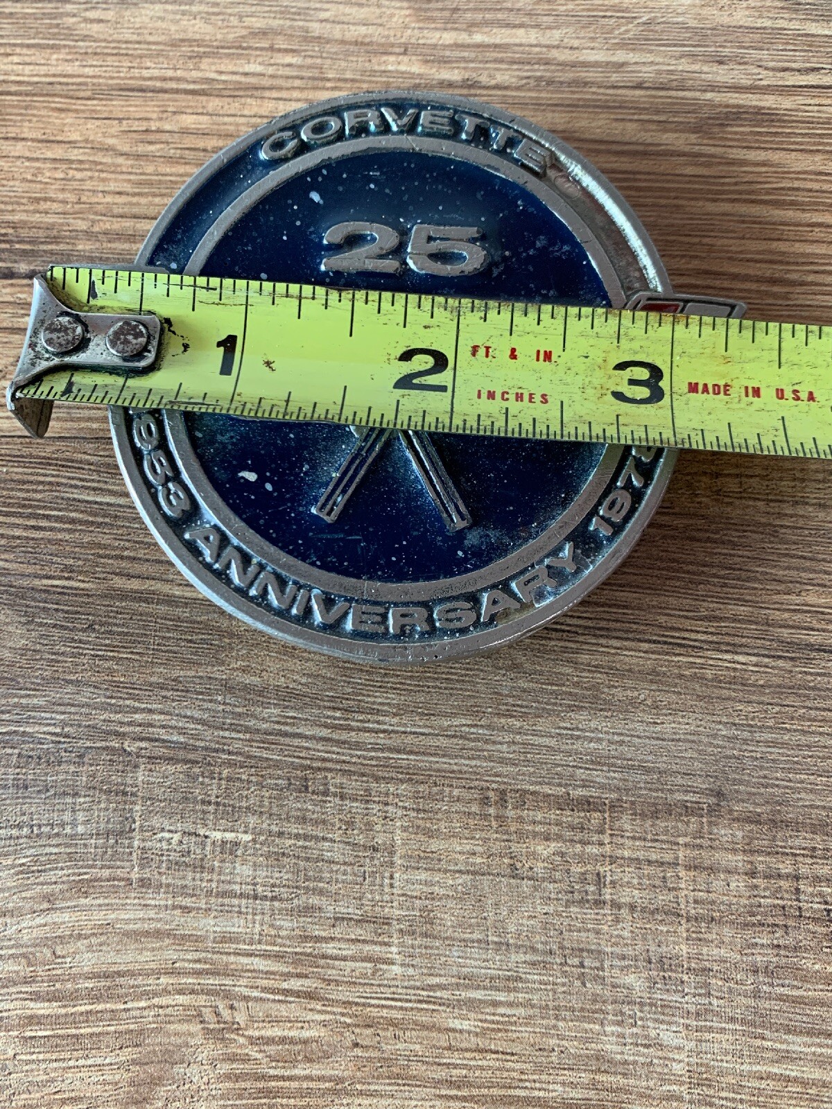Vintage Chevrolet Corvette 25th Anniversary Metal Belt Buckle