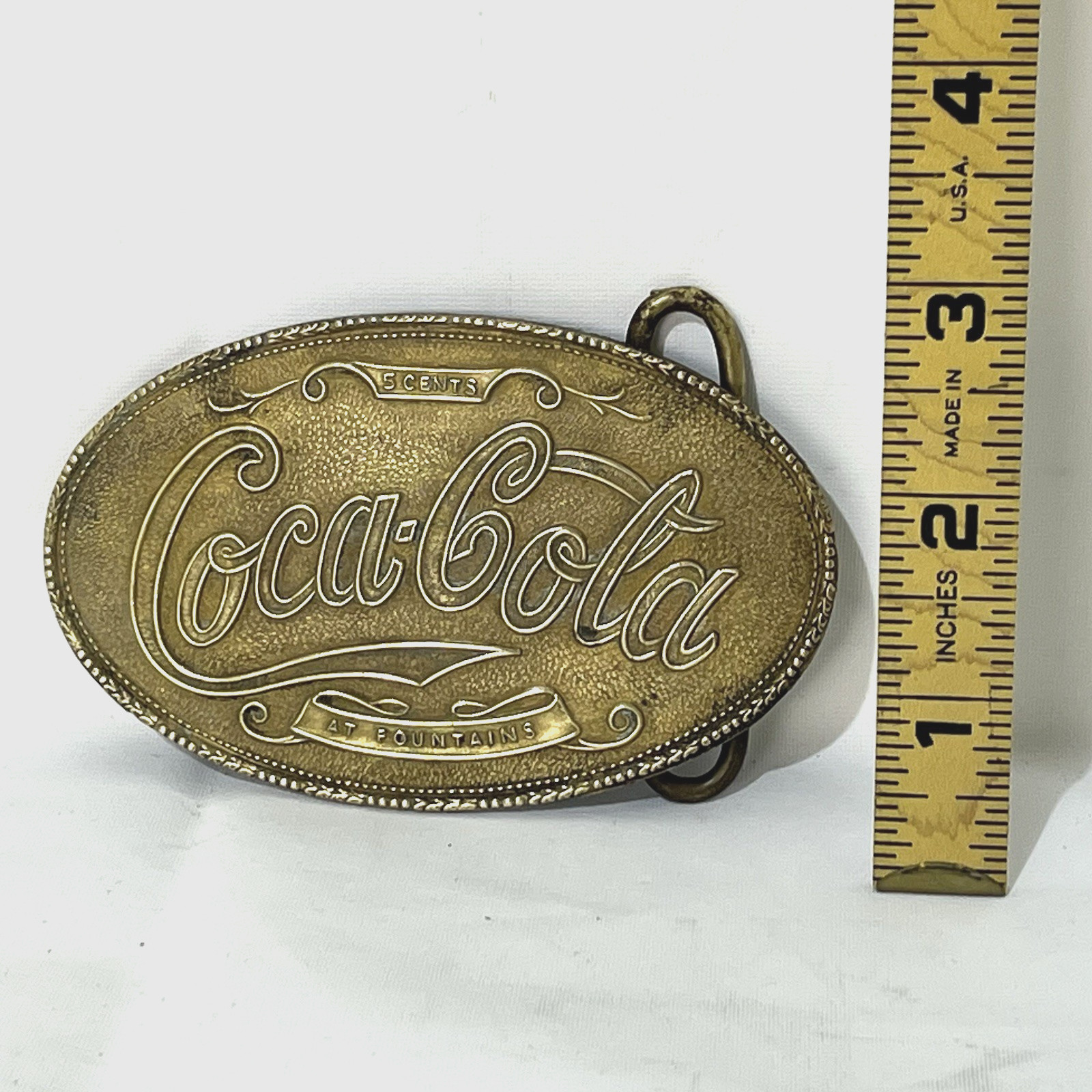 Vintage Coca-Cola Belt Buckle 5 Cents at Fountains Deane &Adams