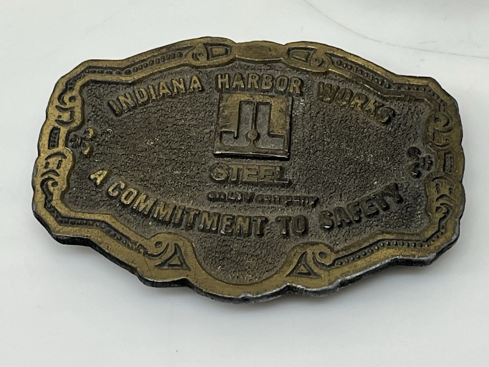 Lot 2 Indiana Harbor Works J&L Steel A Commitment to Safety Belt Buckle Hit Line