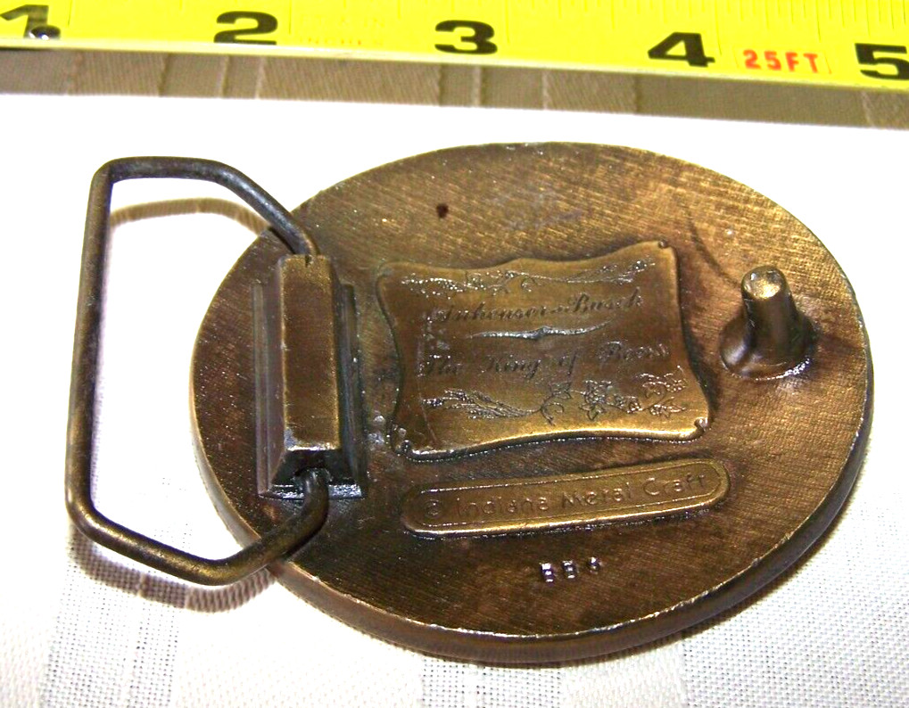 Budweiser Anheuser-Busch Eagle Belt Buckle Indiana Metal Craft