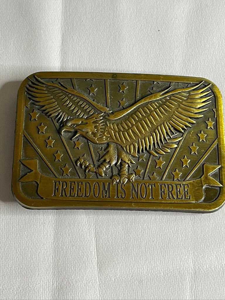 Freedom Is Not Free Belt Buckle Eagle Stars Stripes Patriot 2014 Sponsor