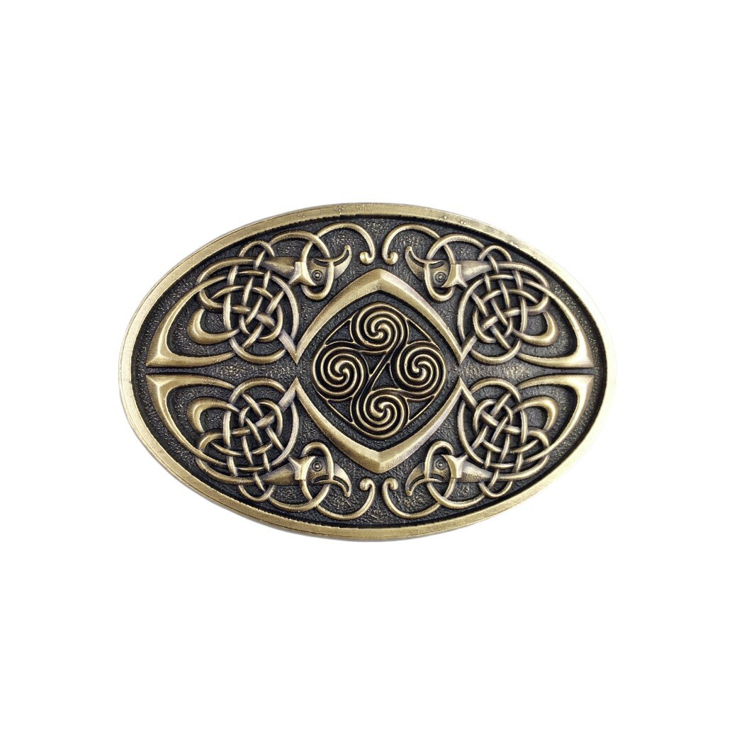 Vintage Bronze Plated Celtic Legend Phoenix Oval Belt Buckle Boucle de ceinture