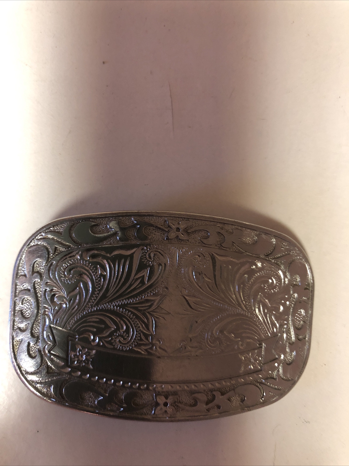 VINTAGE SILVERTONE METAL BELT BUCKLE