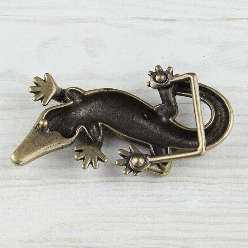 Belt Buckle Lizard Reptile Gecko Crocodile Brass Animal Interchangeable Buckle GS04AB