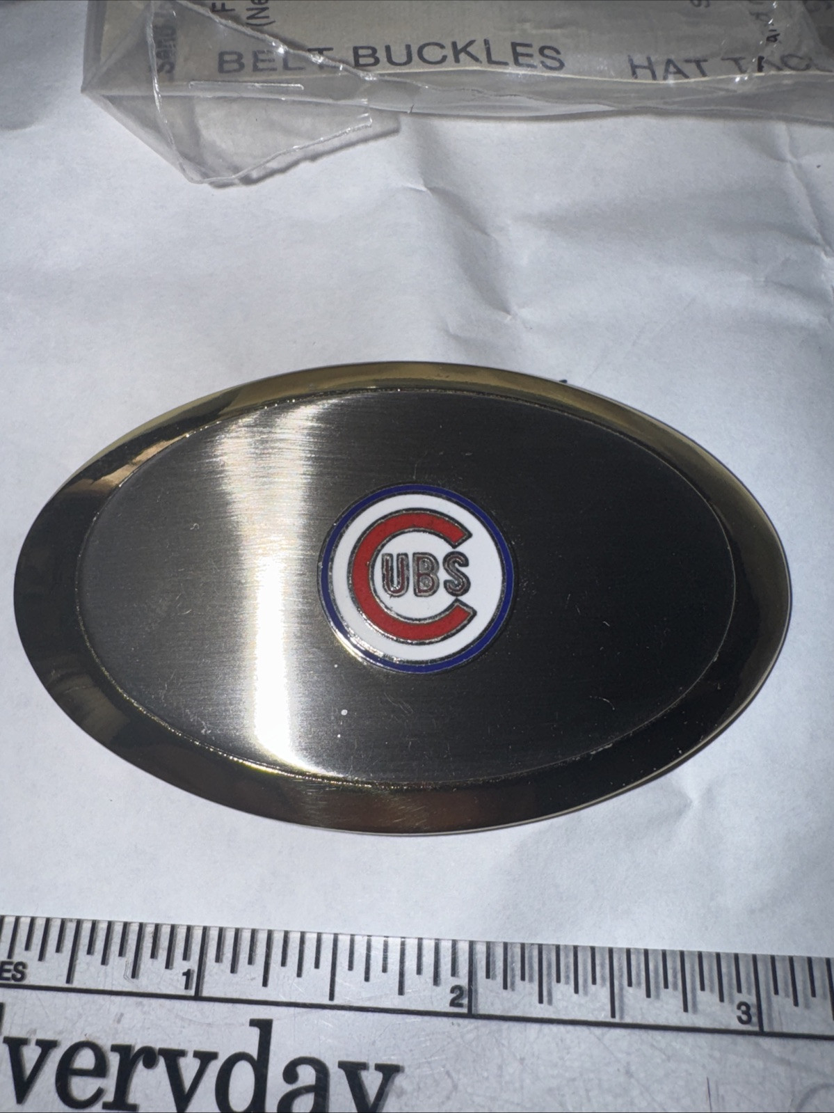 Vintage Cubs Baseball Gold Belt Buckle Rare Free Shipping