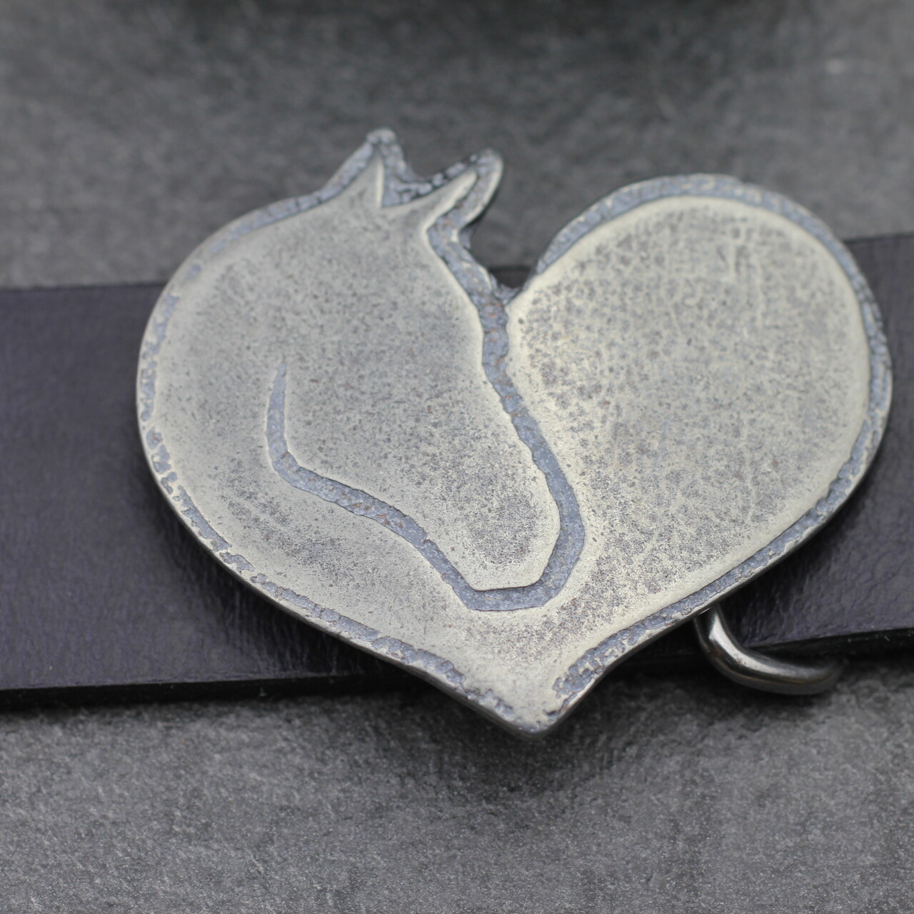 Heart with Horse Head Belt Buckle, Belt Buckle Leather Belt Antique Silver Rusic