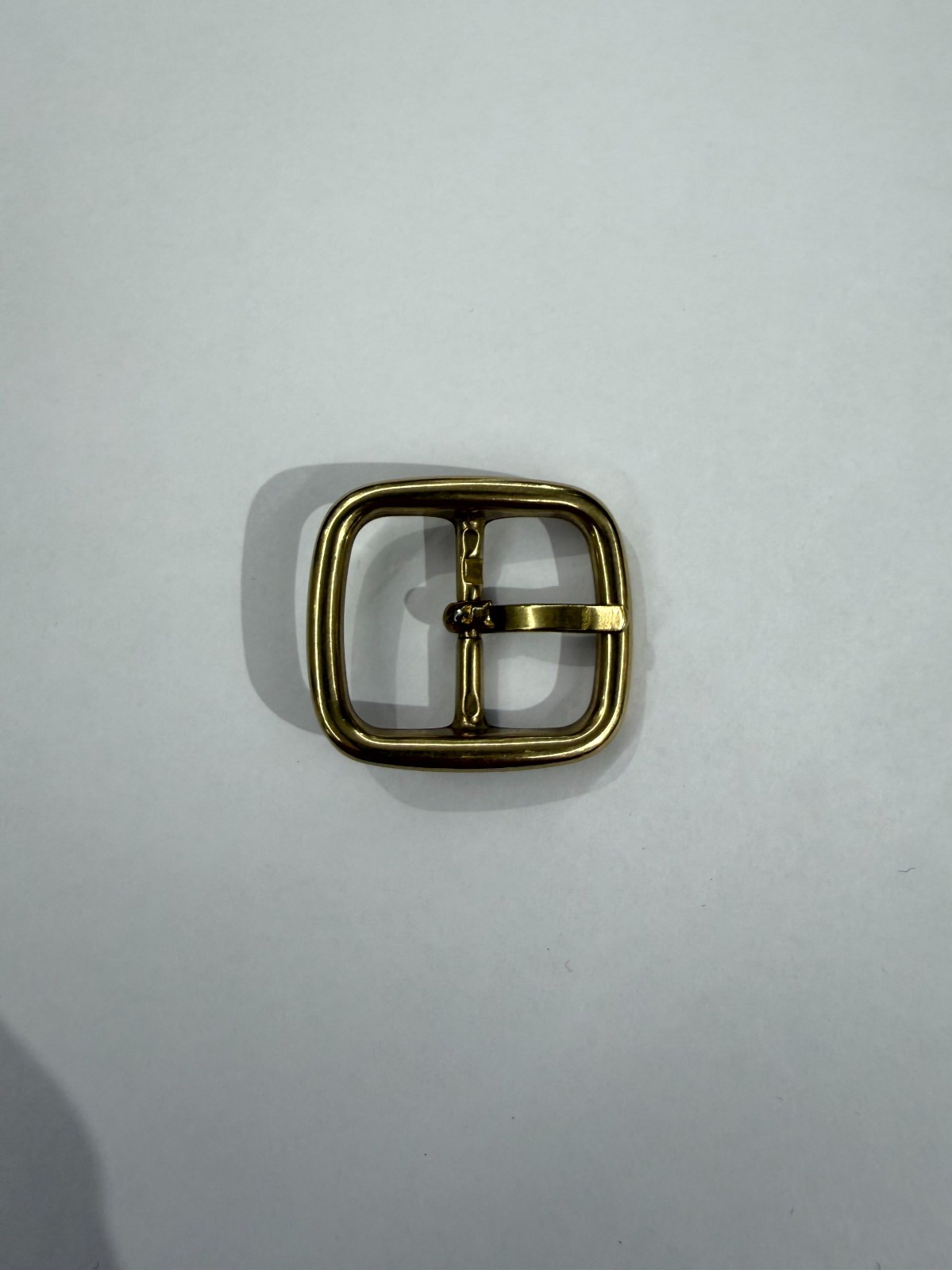 Solid Brass Raw Brass Center Bar Belt Buckle Made in Italy Fits 1&Prime; Belt Strap