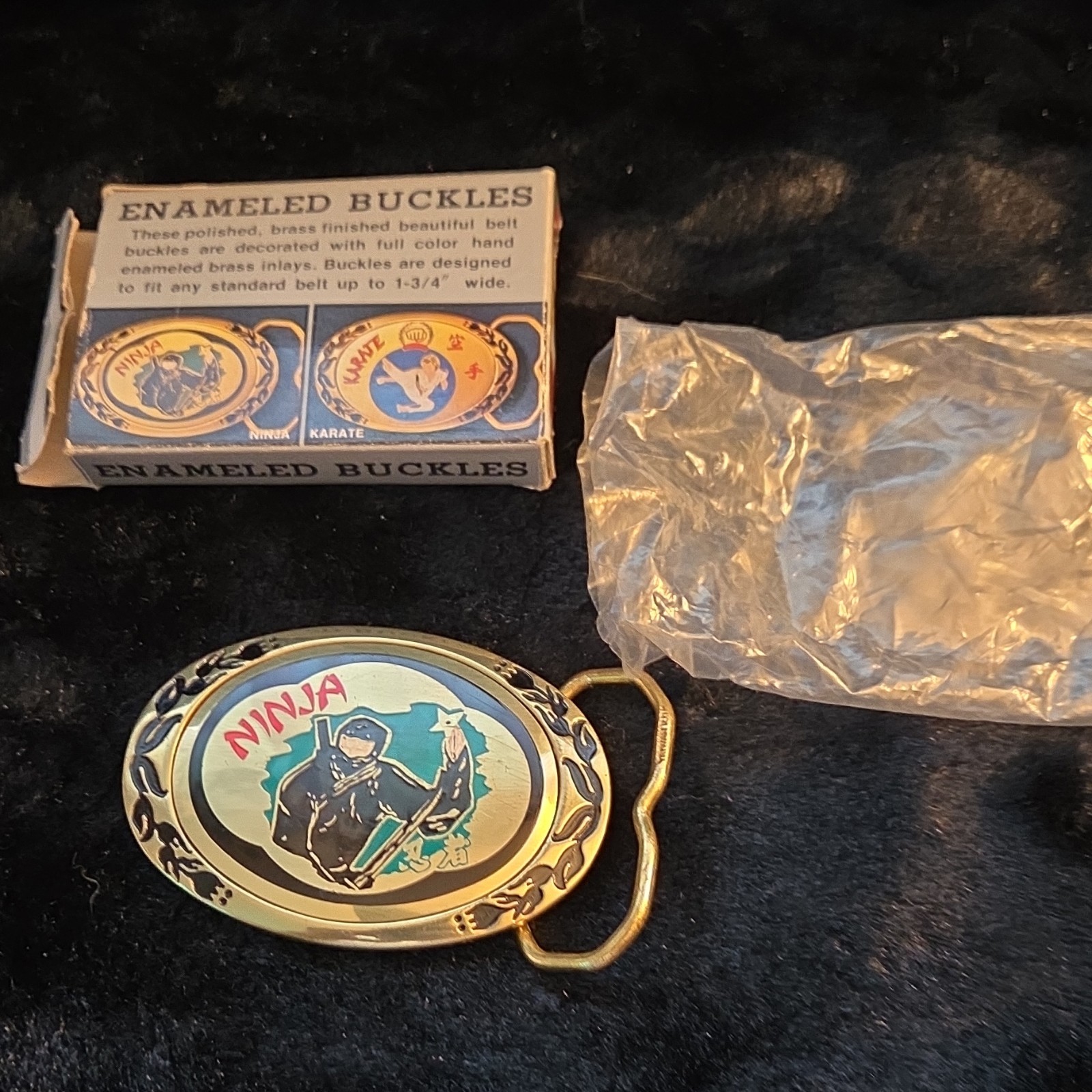 A.P.I. Buckles Ninja Oval Brass Enamel Belt Buckle 1.75in Men’s