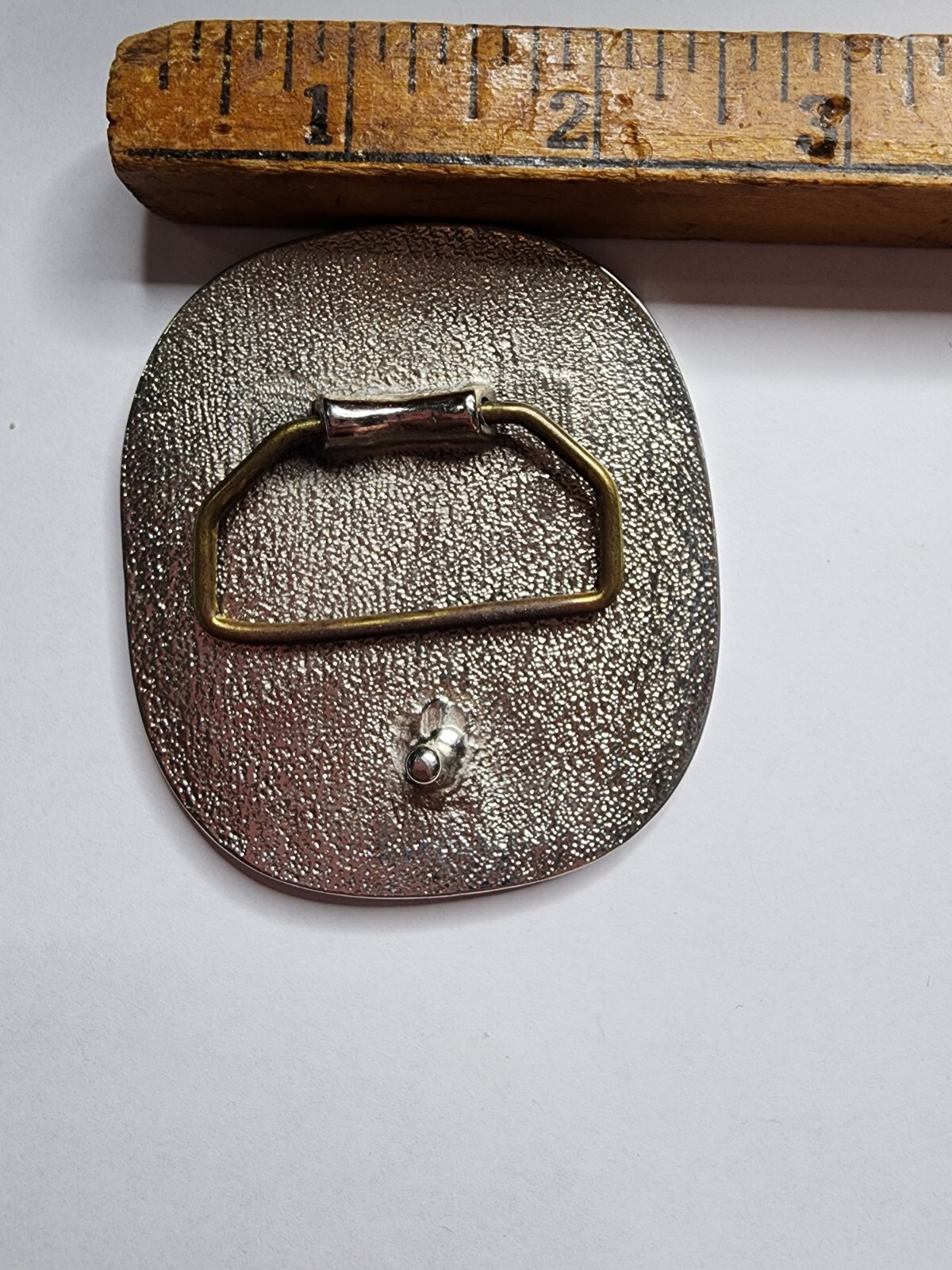Vintage Von Zipper Enameled Large Metal Belt Buckle Silver and Black