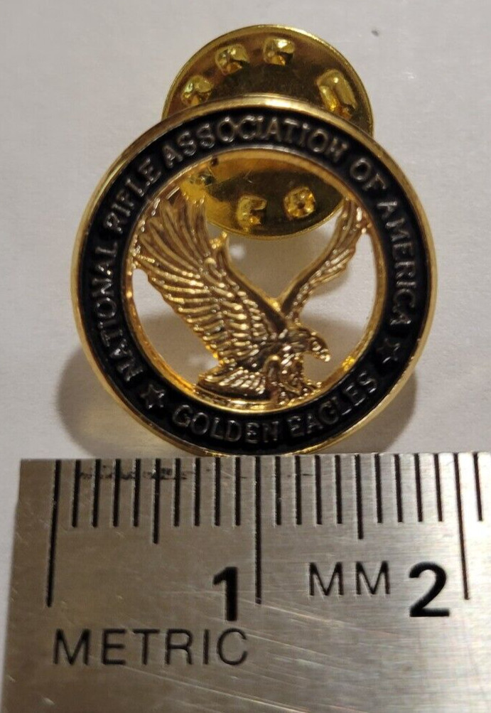 NRA Golden Eagles Oval Belt Buckle, Dated 1994, LE 940492 & w/ 2 Lapel Pins