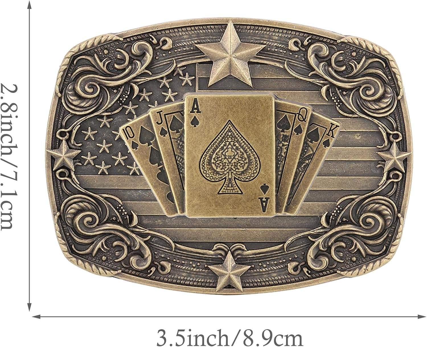 Western Belt Buckle for Men, Vintage Poker Cowboy Belt Buckles Texas Rodeo Acces