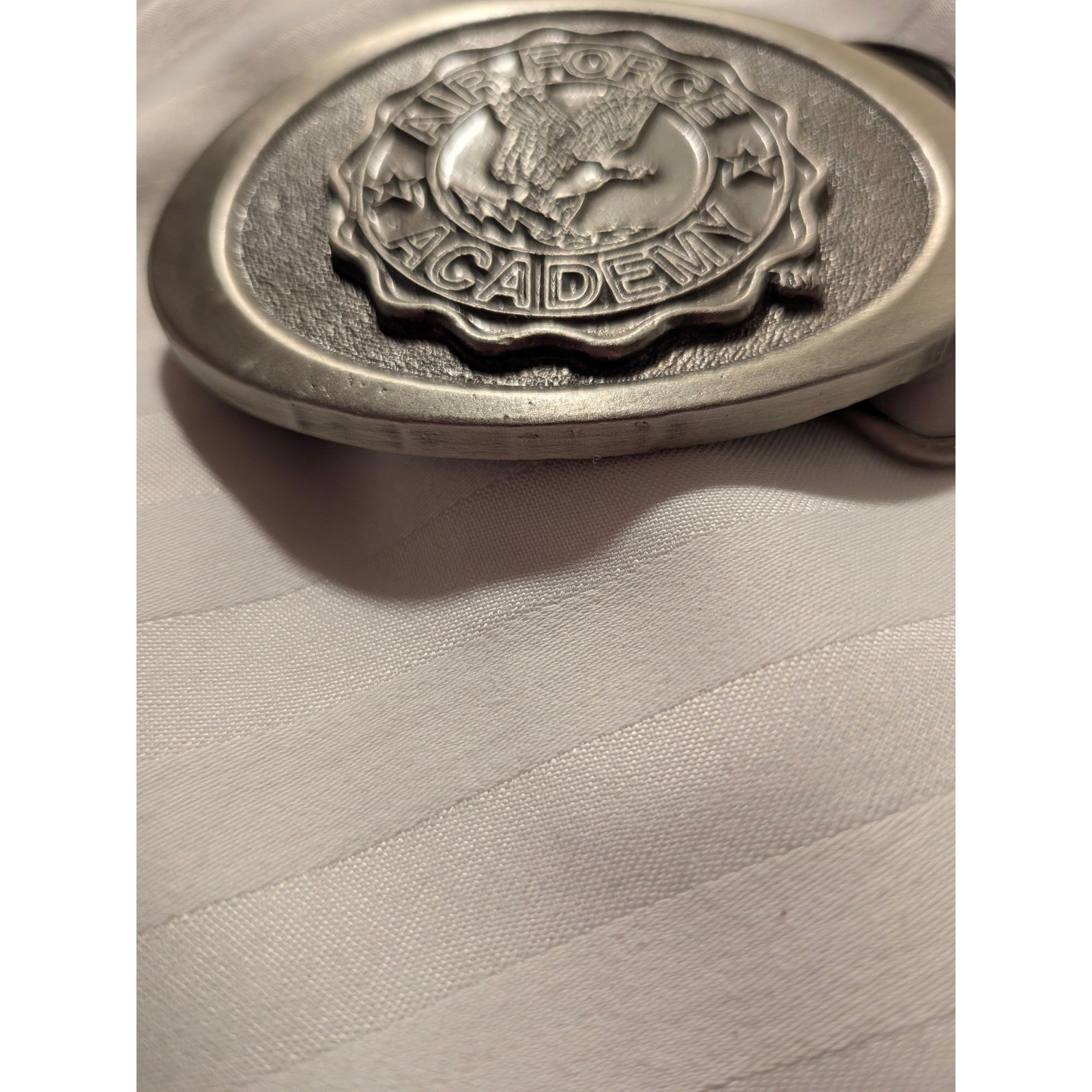 Vintage GAP Belt Buckle Air Force Academy USA 90s Collegiate Pewter Oval Buckle