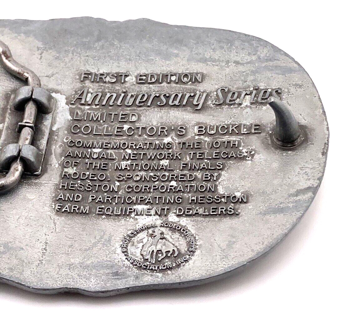 Hesston Collectors Belt Buckle 25th Anniversary National Finals Rodeo 1983