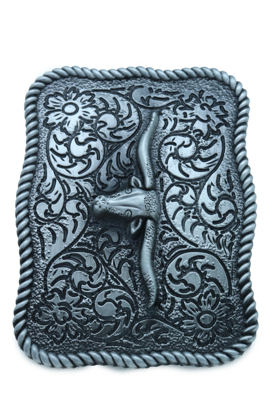 Men Buckle Silver Metal Bull Western Fashion Texas Long Horn Cow Gift Present TX