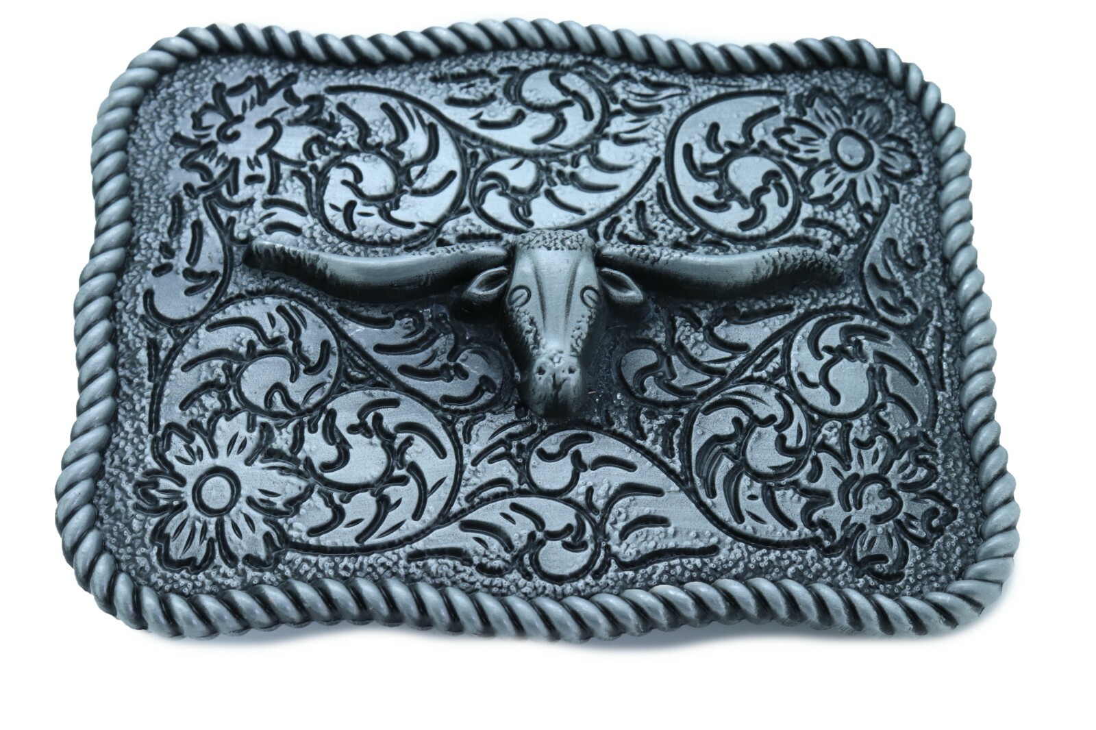 Men Buckle Silver Metal Bull Western Fashion Texas Long Horn Cow Gift Present TX