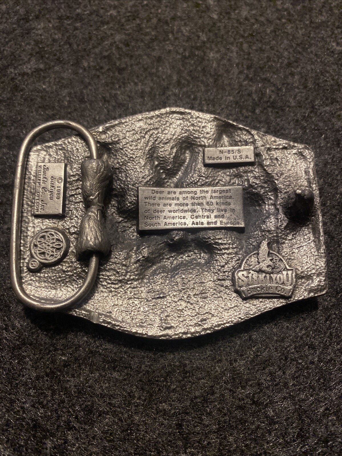 SISKIYOU Buckle Co Inc. Williams Oregon Enameled Wildlife Deer Forest Scene