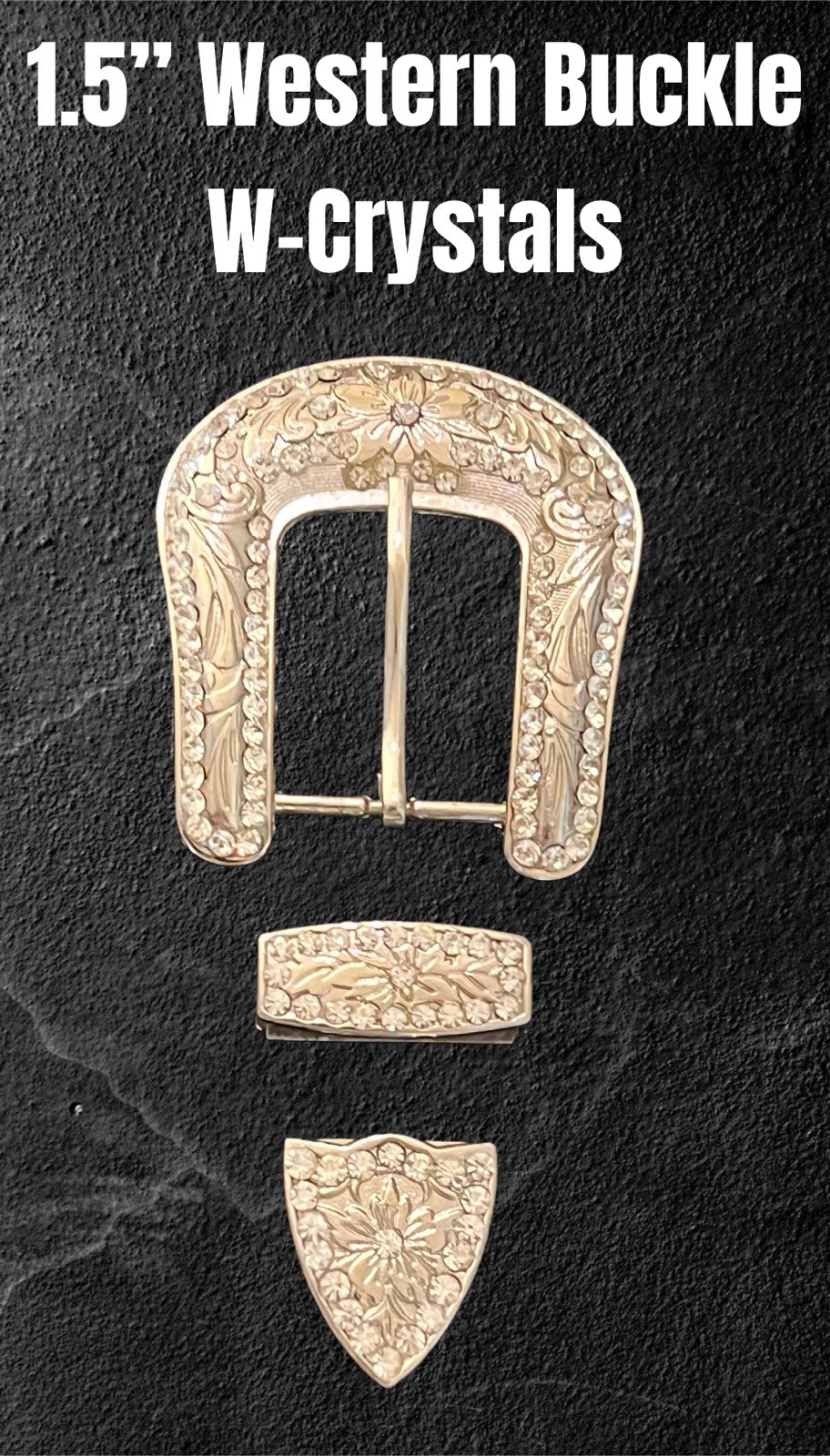 1.5” Western Design Cowgirl Style Crystal Belt Buckle