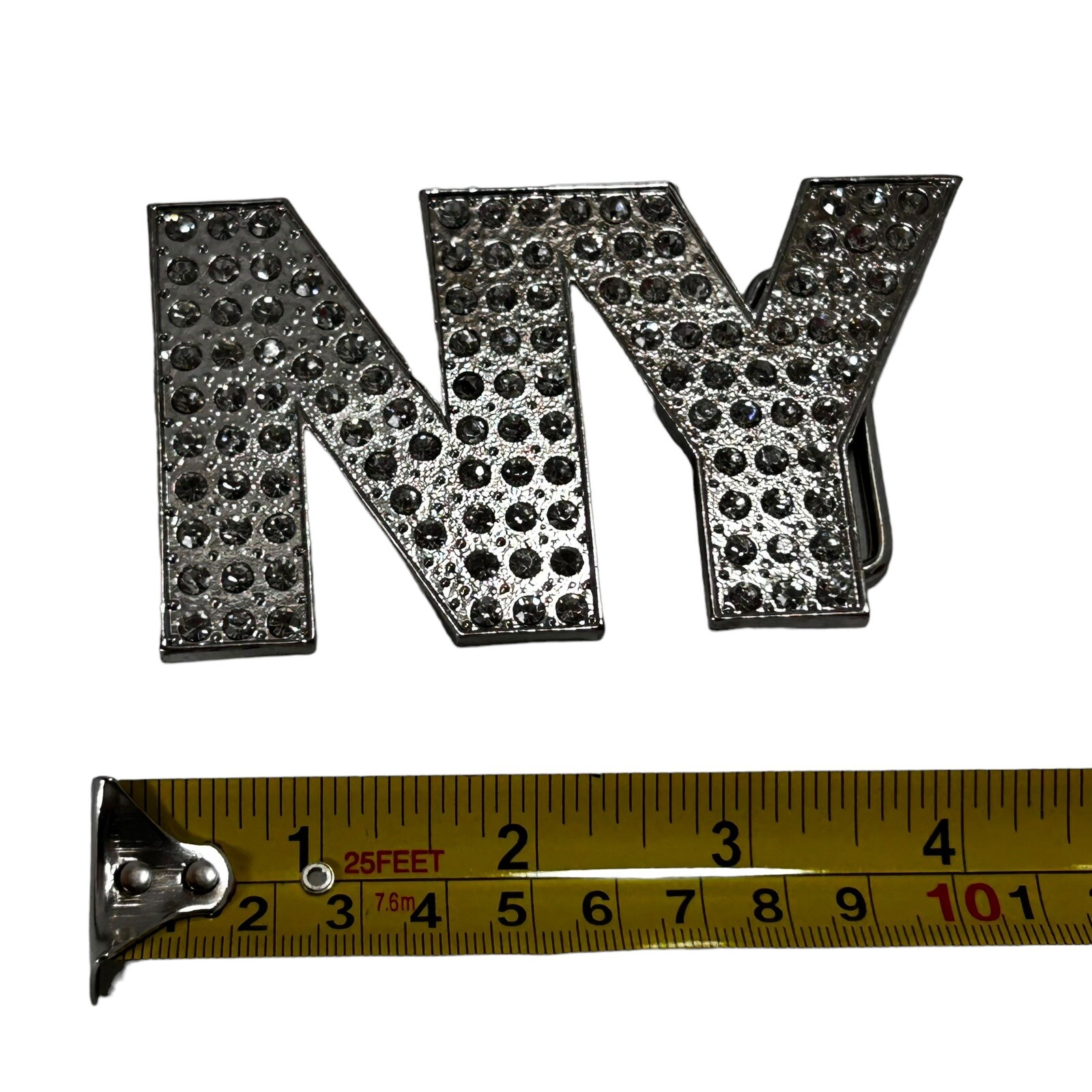 Y2K New York Bedazzled Rhinestone Crystal Belt Buckle Streetwear